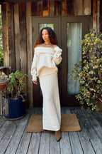 Pamela Beige Sweater Maxi Skirt