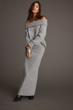 Pamela Heather Grey Sweater Maxi Skirt