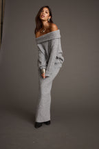 Pamela Heather Grey Sweater Maxi Skirt