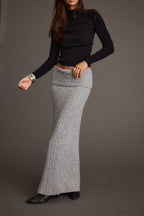 Pamela Heather Grey Sweater Maxi Skirt
