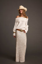 Champagne Nights Maxi Skirt