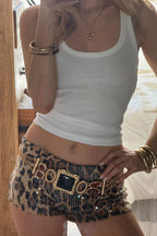 Panther Leopard Sequin Hot Shorts
