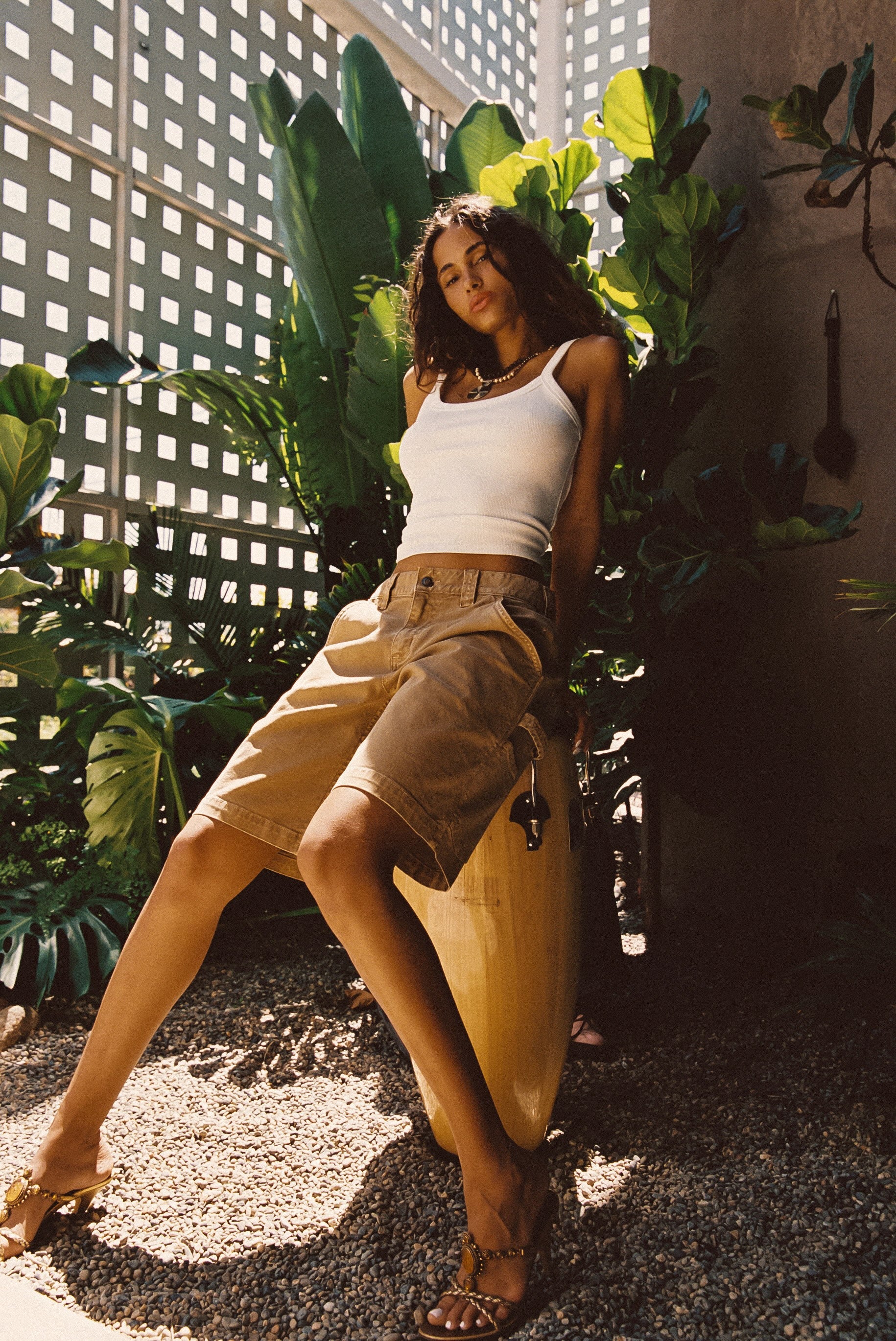 Parker Khaki Low Rise Cargo Short