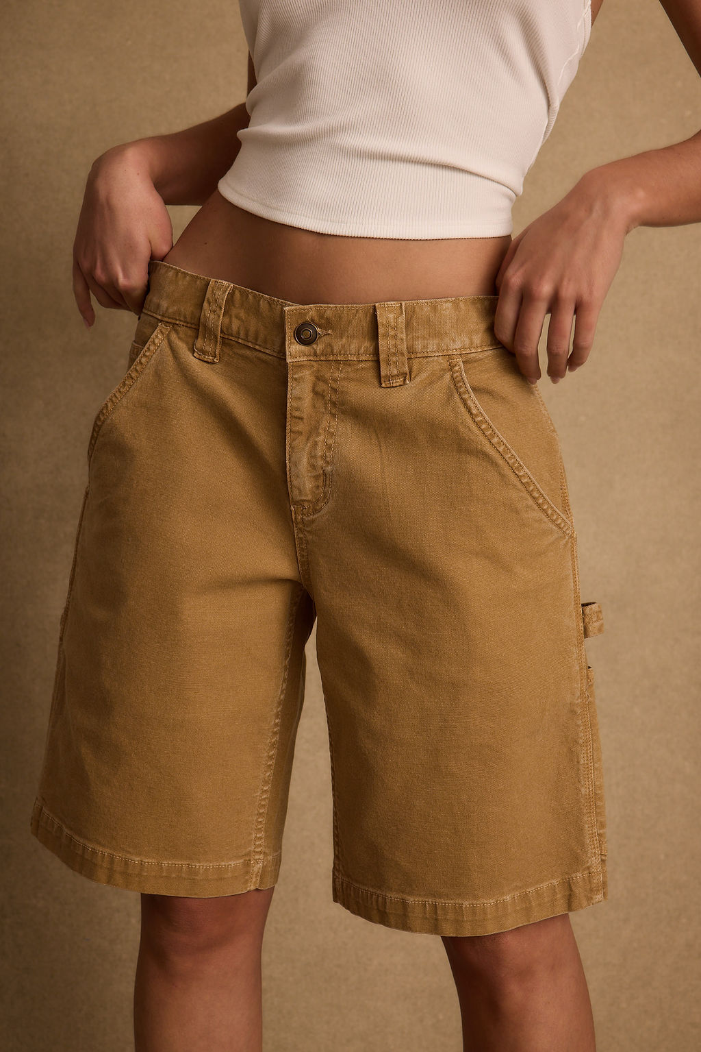 Parker Khaki Low Rise Cargo Short