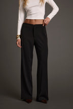 Quincy Black Low Rise Trousers