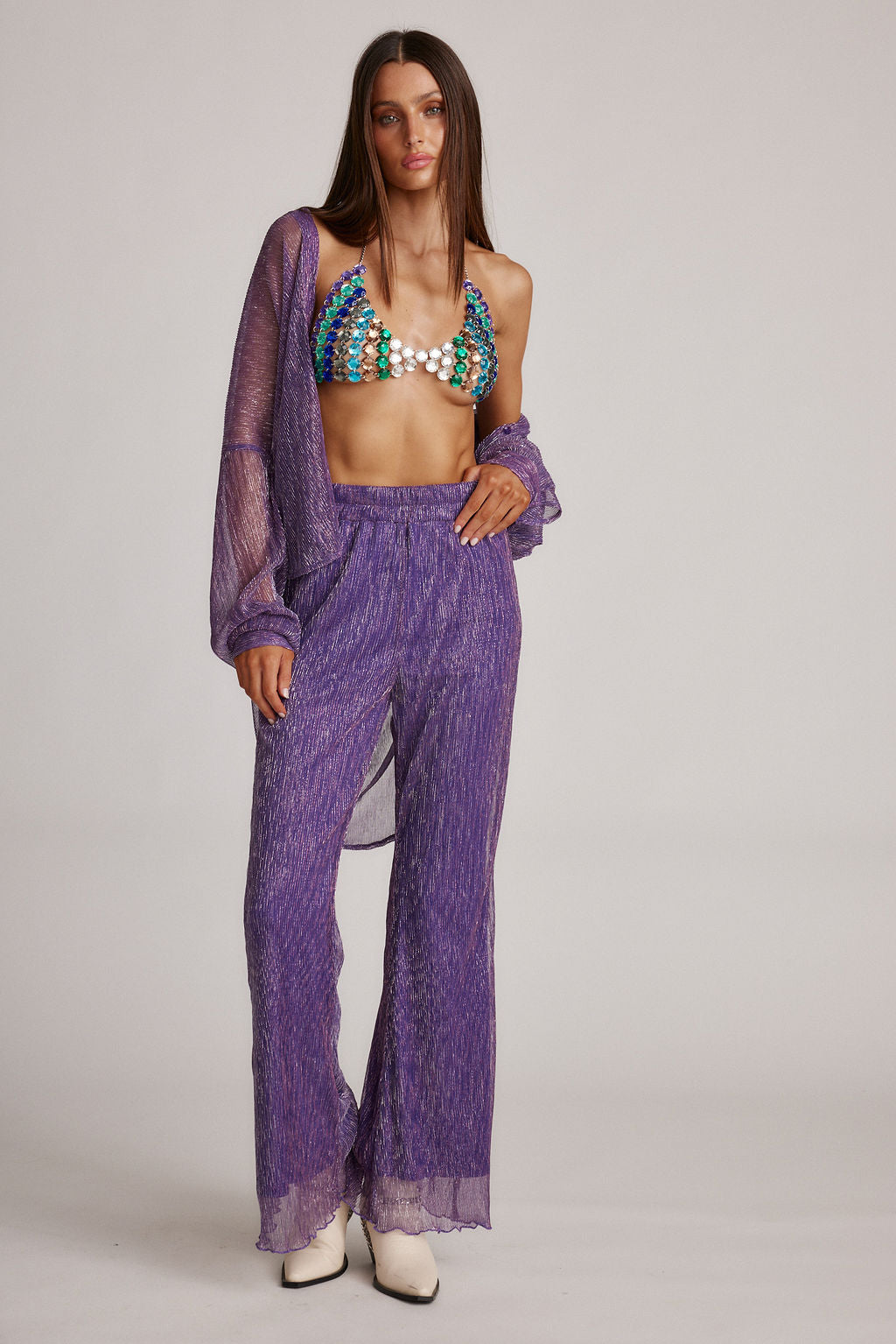 Victoria Purple Pull On Pants