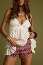 Rioja Pink Crochet Micro Shorts