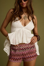 Rioja Pink Crochet Micro Shorts