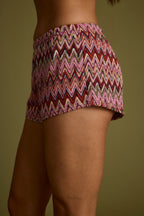 Rioja Pink Crochet Micro Shorts