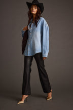 Ryland Black Vegan Leather Flare Pants