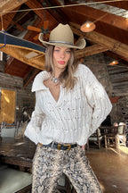 Riverstone Cream Cableknit Sweater