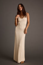Rowan Cream Cable Knit Maxi Dress