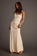 Rowan Cream Cable Knit Maxi Dress
