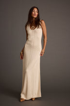 Rowan Cream Cable Knit Maxi Dress
