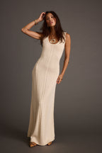 Rowan Cream Cable Knit Maxi Dress