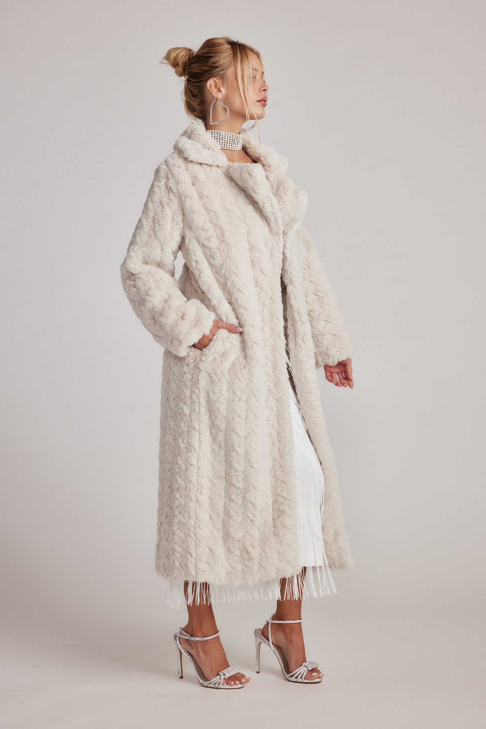 Sasha Cream Floor Length Coat