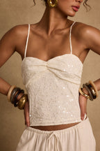 Silvia Ivory Sequin Top