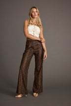 Viper Room Snake Print Vegan Leather Pants