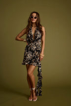 Sofia Black Floral Mini Dress