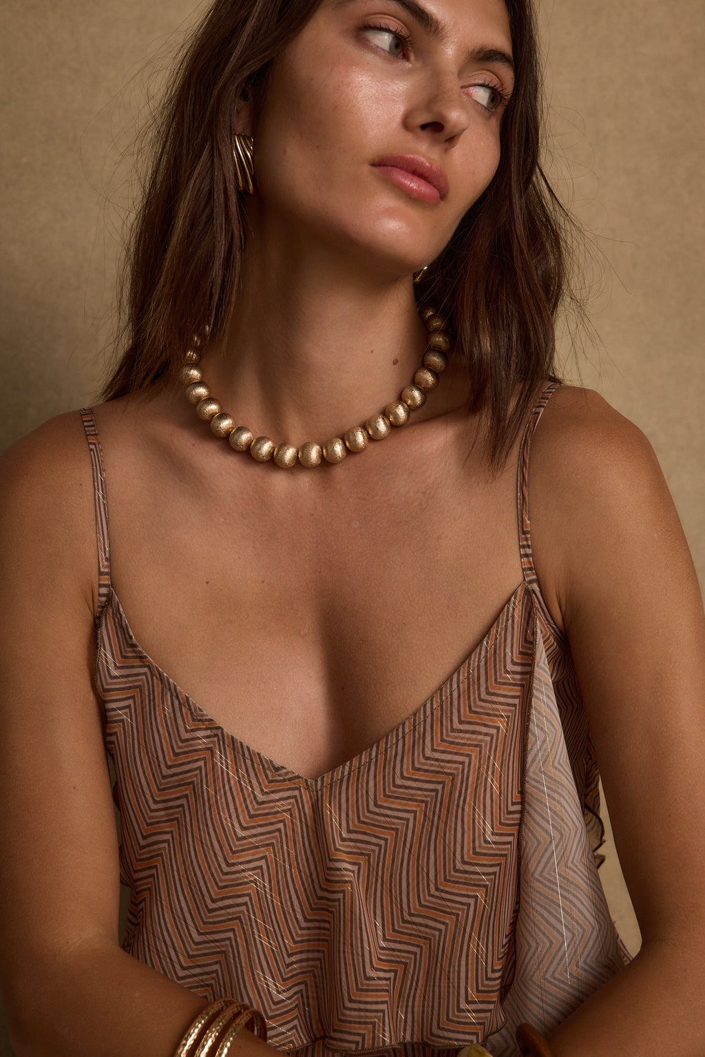 Solstice Gold Beaded Necklace