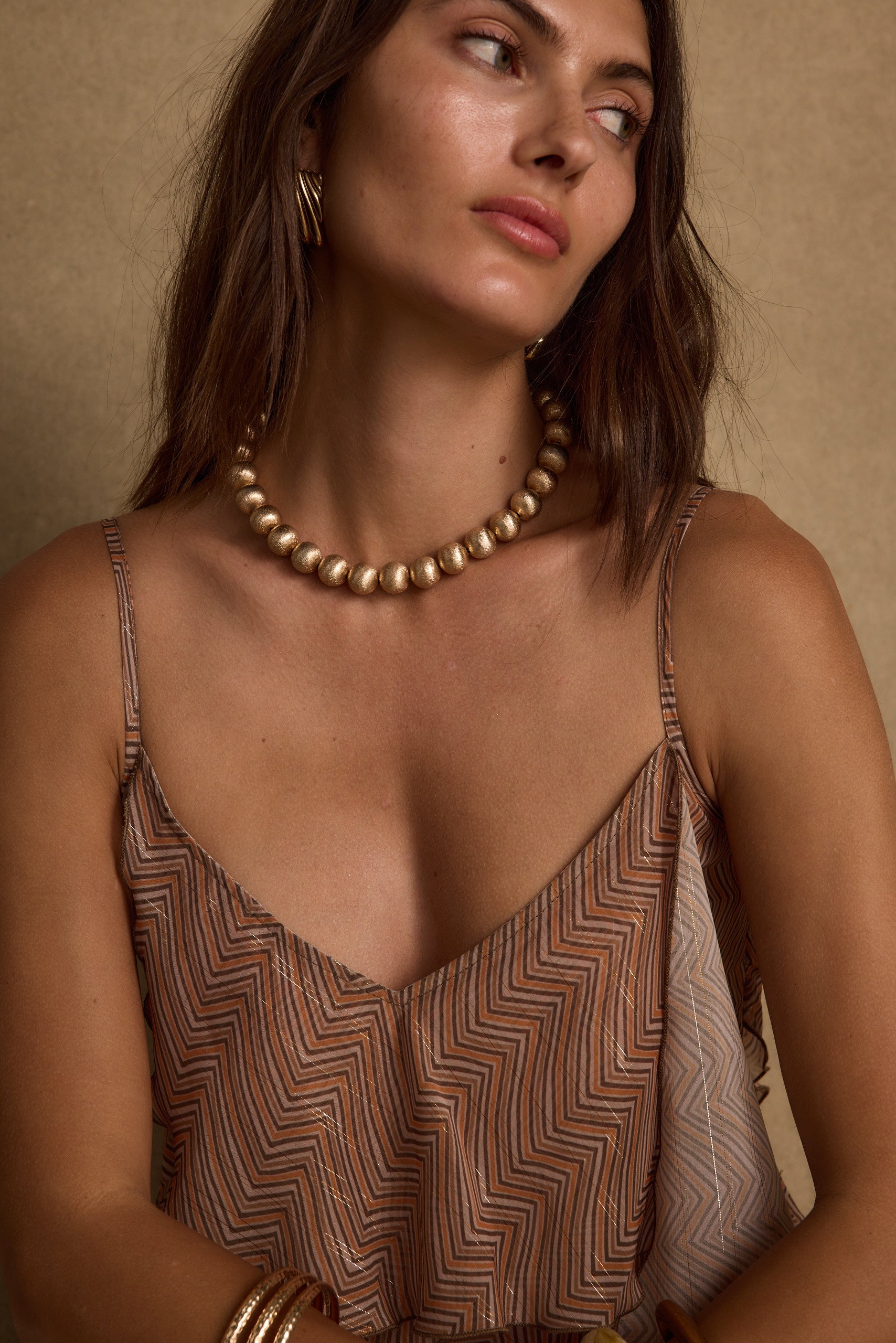 Solstice Gold Beaded Necklace