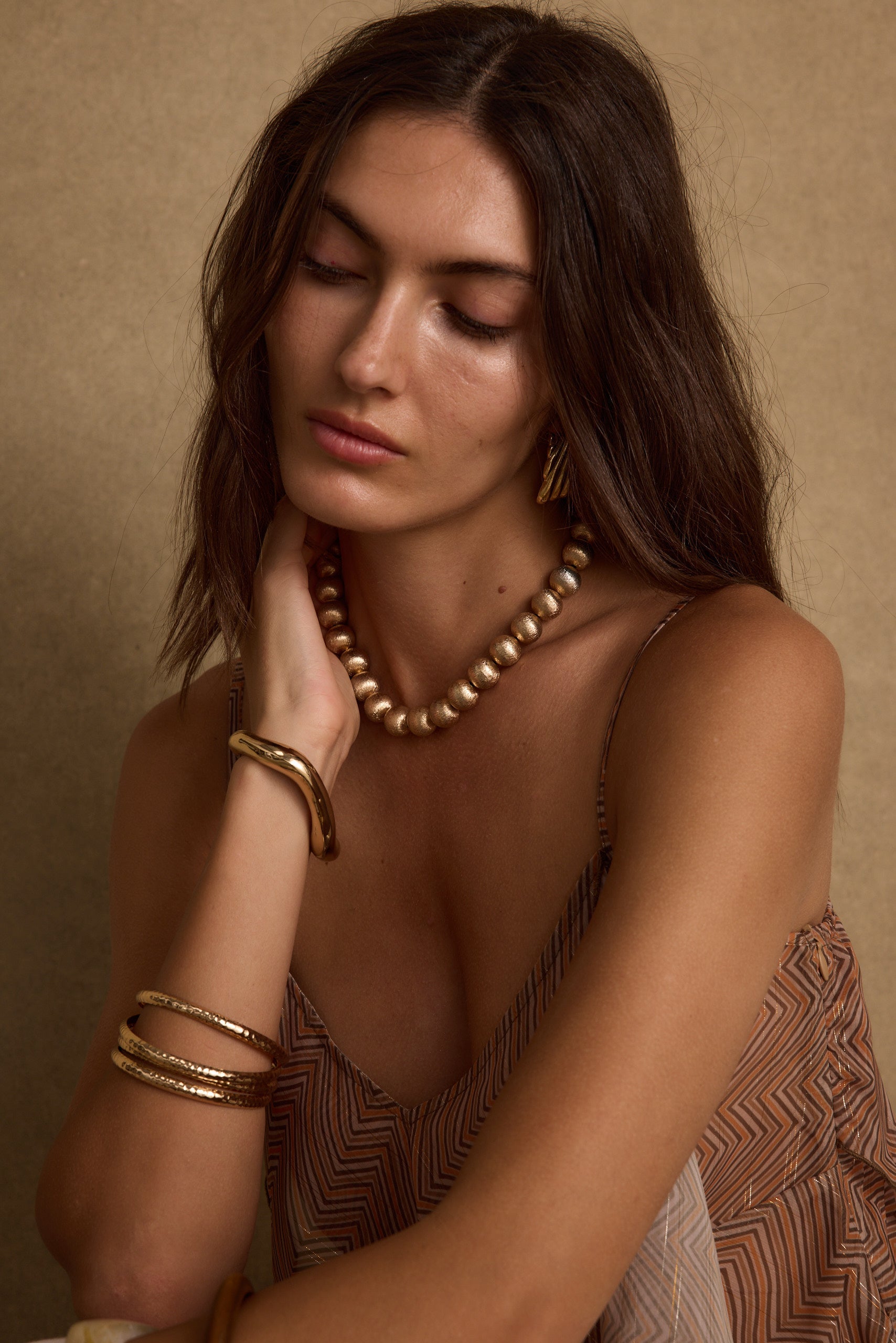 Solstice Gold Beaded Necklace