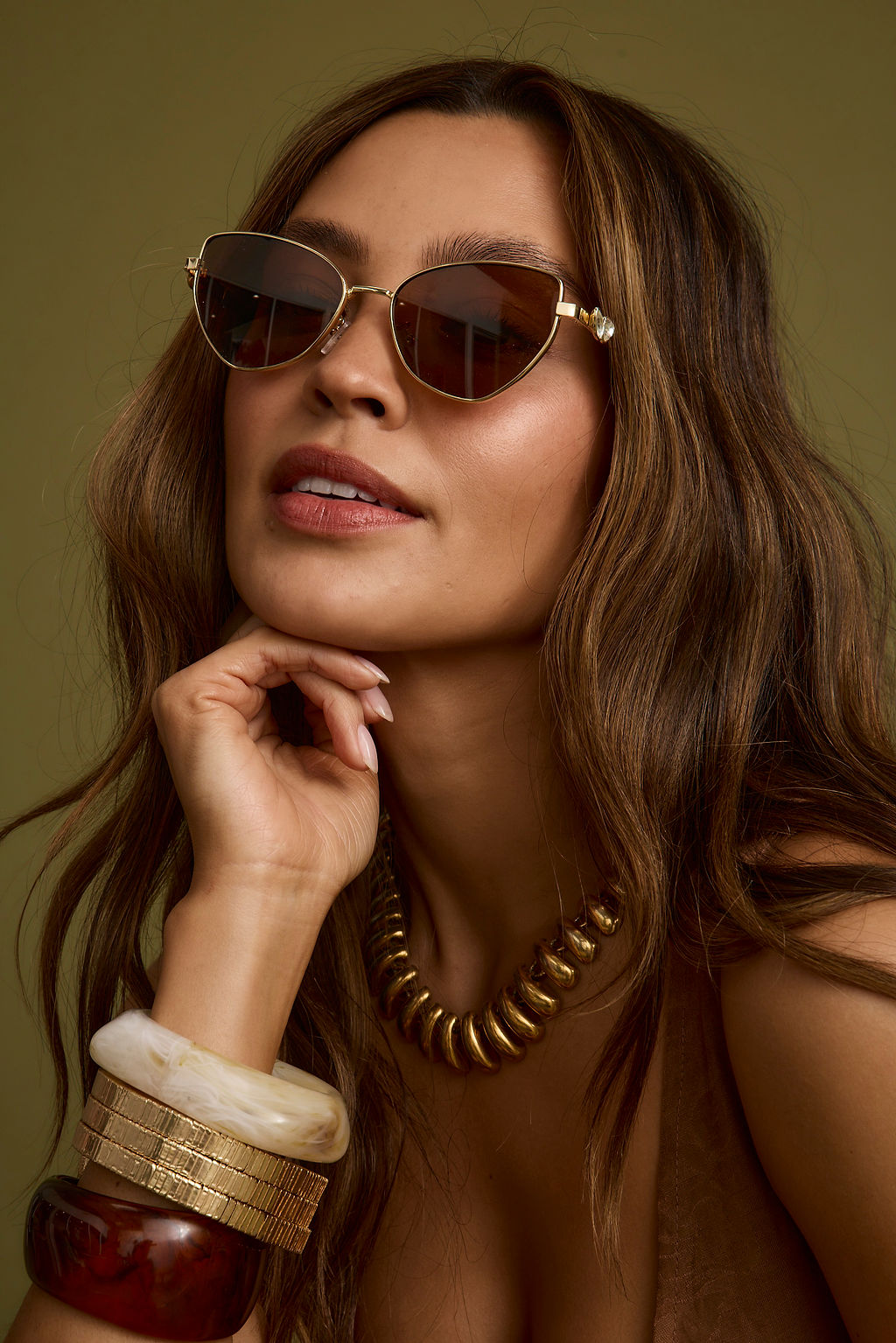 Lucas Brown Cat Eye Sunglasses