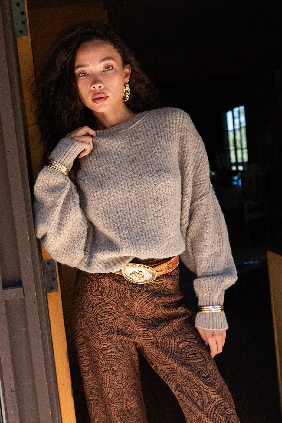 Shae Taupe Pullover Sweater