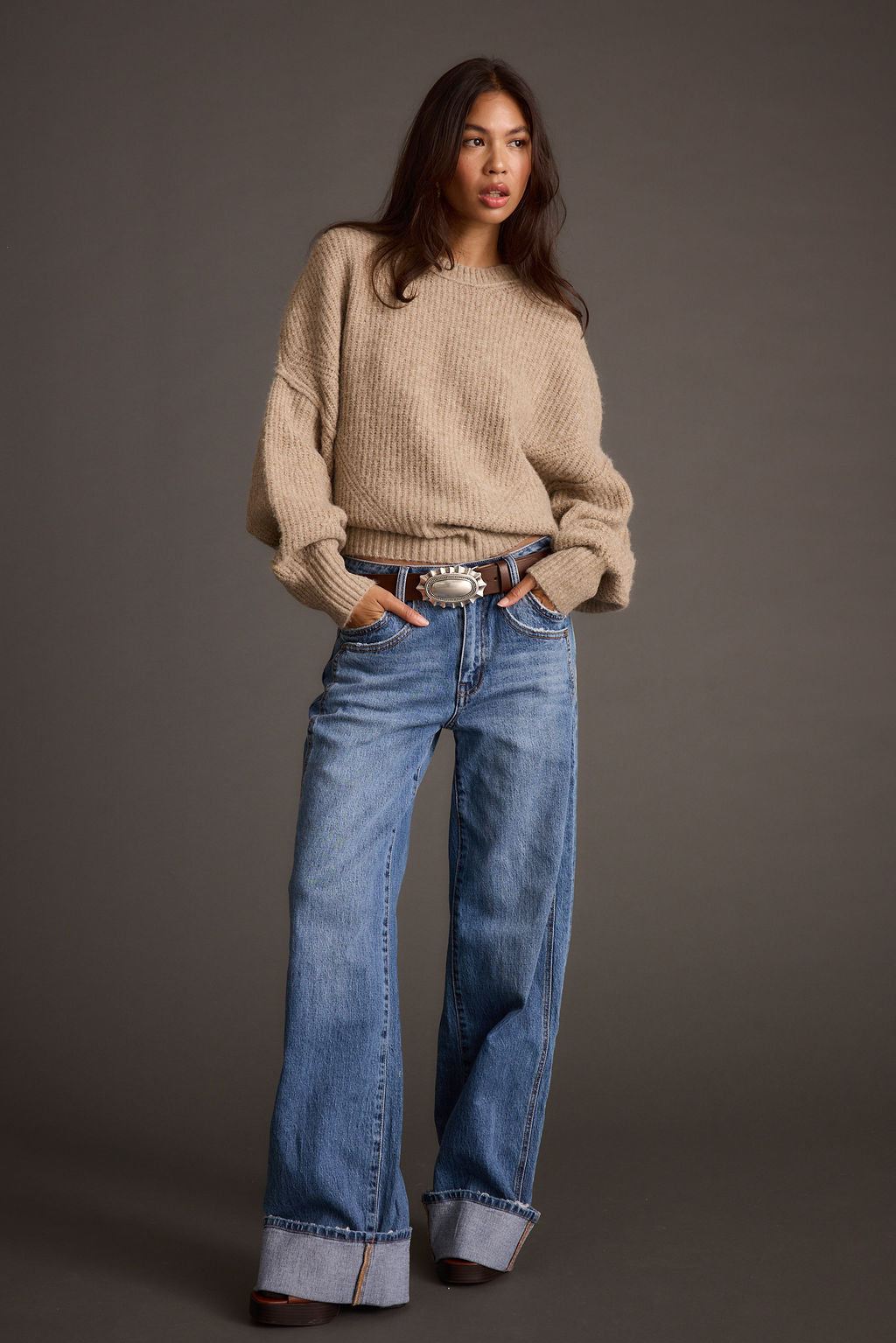 Shae Taupe Pullover Sweater