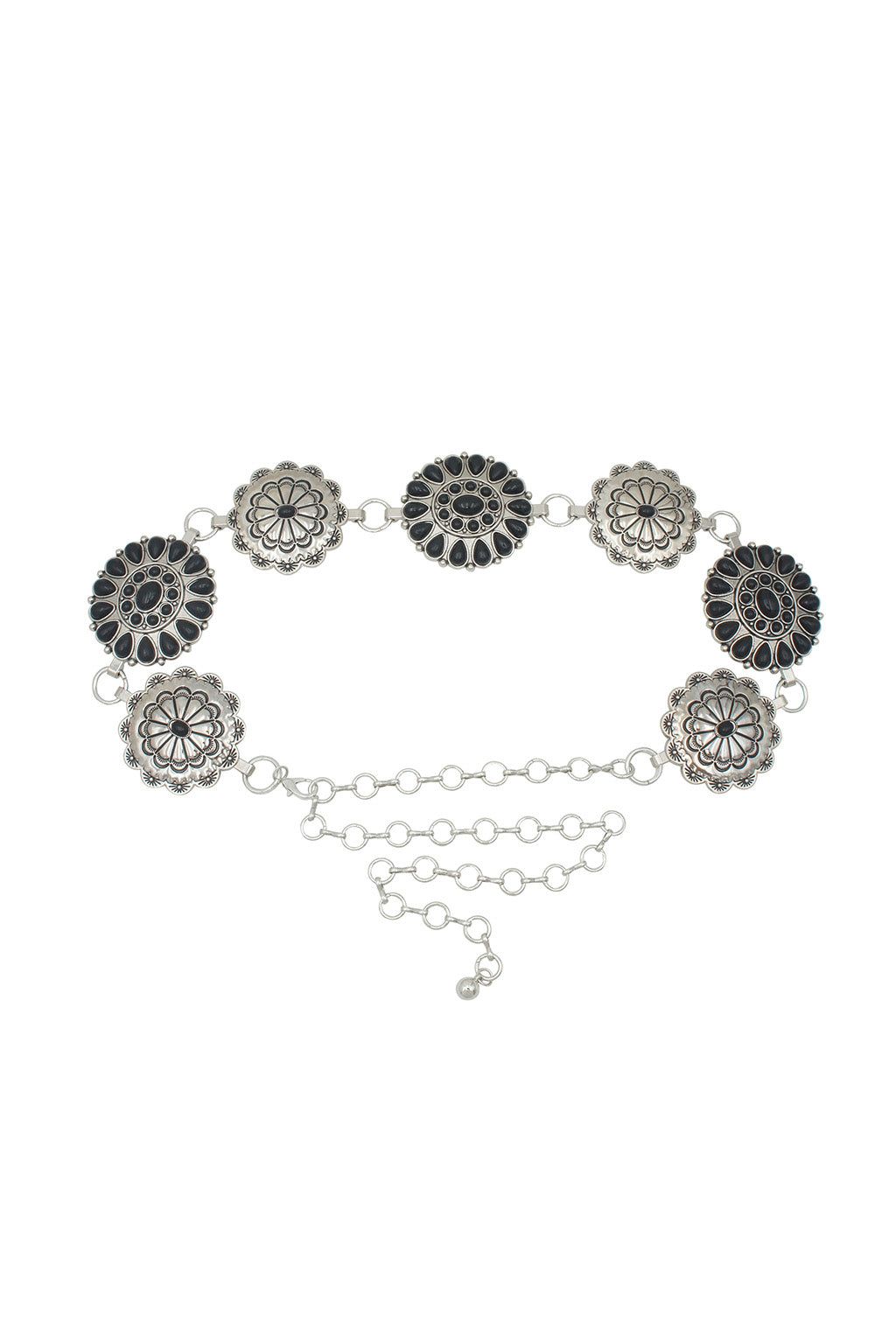 Silverado Silver and Black Statement Chain Belt