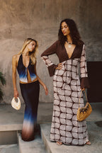 Sina Midnight Ombre Mesh Maxi Skirt