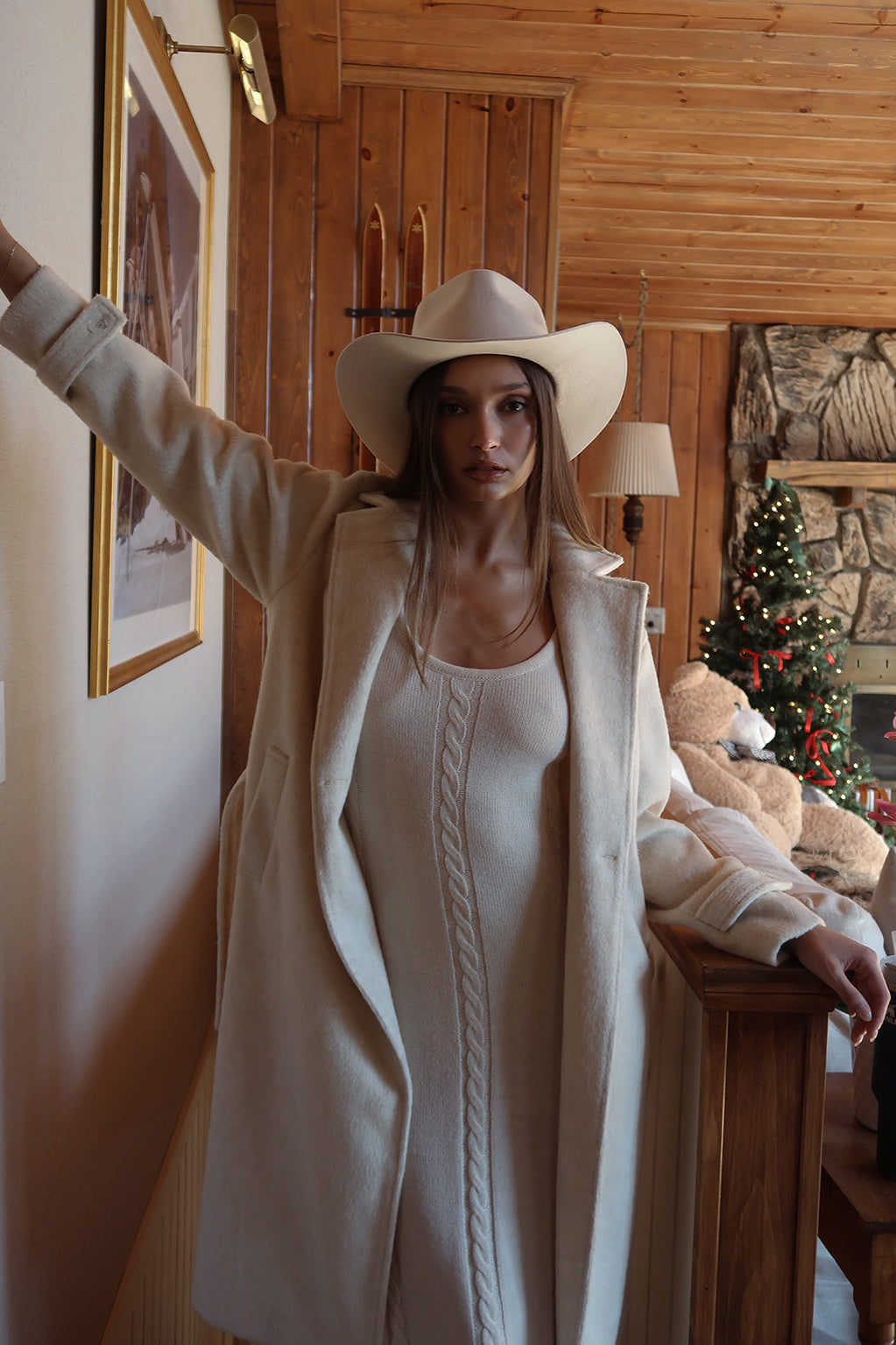 Rowan Cream Cable Knit Maxi Dress