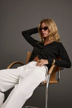 Mindy Black Crew Neck Cardigan