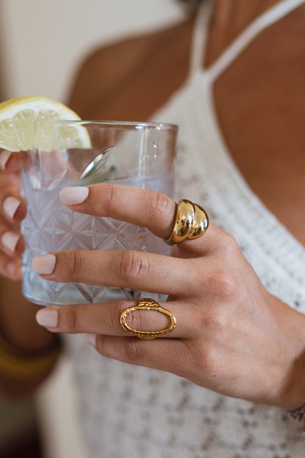 Sofia Gold Double Dome Ring