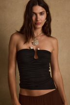 Solane Black Strapless Top