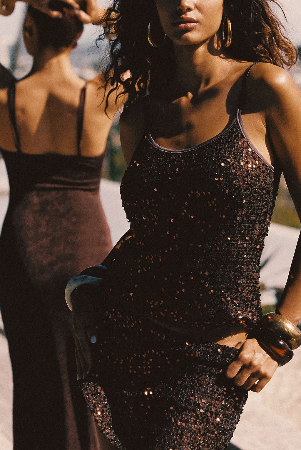 Solea Mocha Sequin Tank