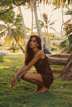 Solea Mocha Sequin Mini Skirt