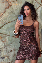 Solea Mocha Sequin Tank