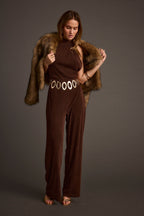 Stellan Espresso Halter Jumpsuit