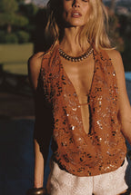 Sunset Orange Halter Top