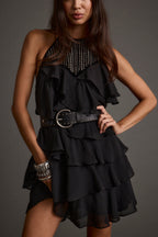 Sutton Black Studded Mini Dress