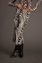 Taryn Zebra Mesh Midi Skirt