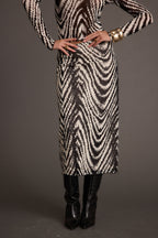 Taryn Zebra Mesh Midi Skirt