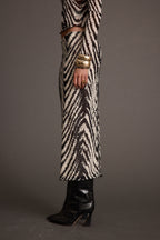 Taryn Zebra Mesh Midi Skirt