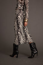 Taryn Zebra Mesh Midi Skirt