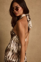 Taza Abstract Satin Halter Top