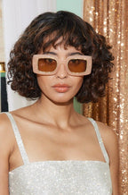 Peach Sunrise Rhinestone Sunglasses