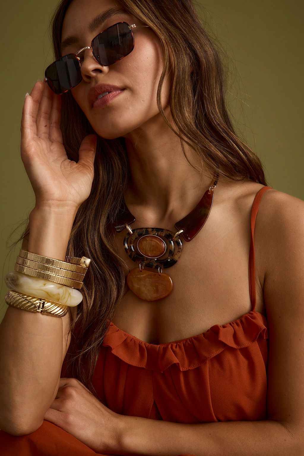 Tiger Eye Statement Necklace