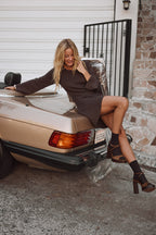 Tate Espresso Sweater Mini Dress