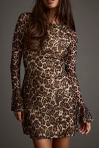 Tatum Leopard Mesh Mini Dress
